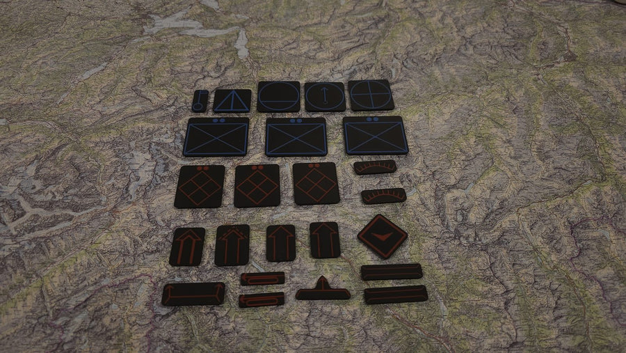 Infanterie Zugset auf einer Schweizer Lagekarte